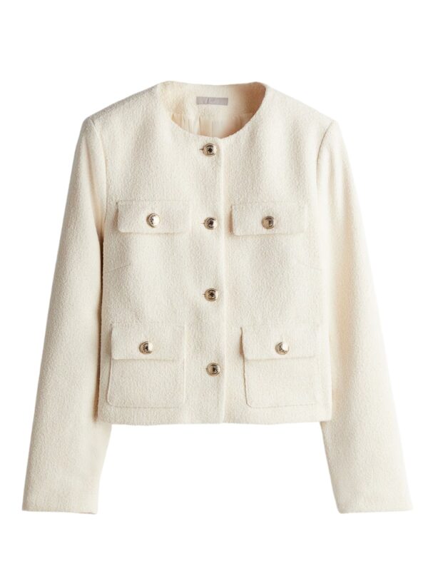 cream lady jacket with buttons