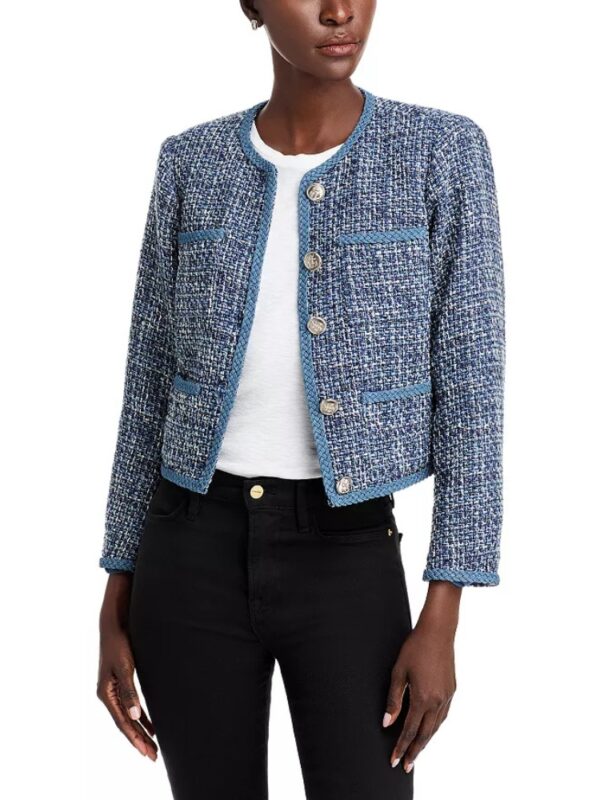 AQUA Tweed Boxy Blazer