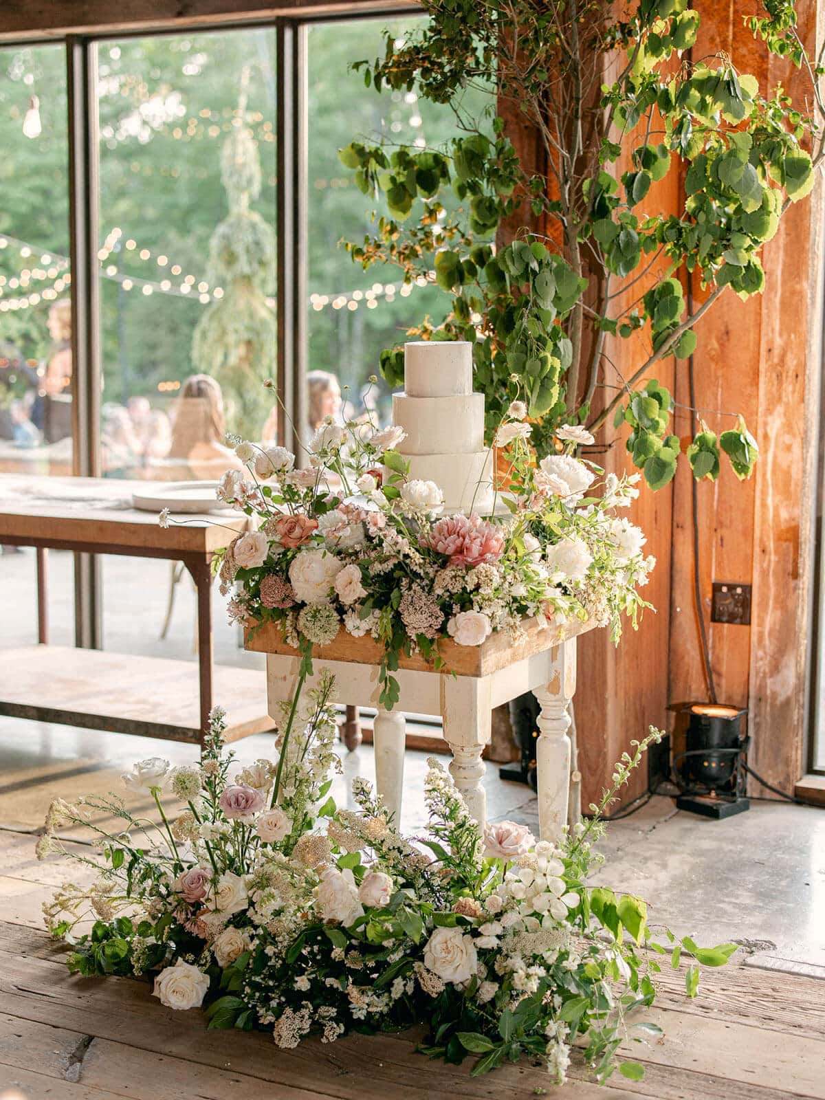 spring wedding cake table