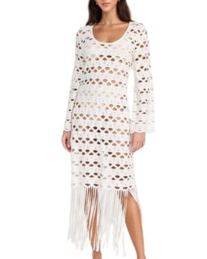 crochet white coverup for bride