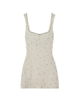 white beaded bachelorette party dress