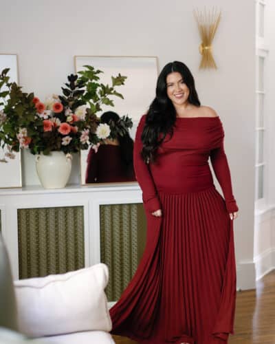 red holiday party dress