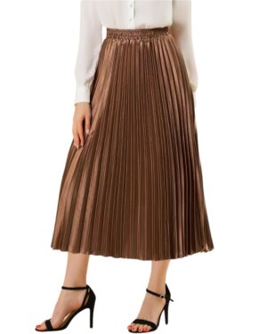 brown pleated skirt for thanksgiving