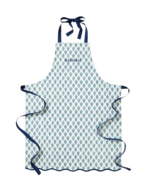 monogrammed block print apron