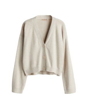 cream v neck cardigan
