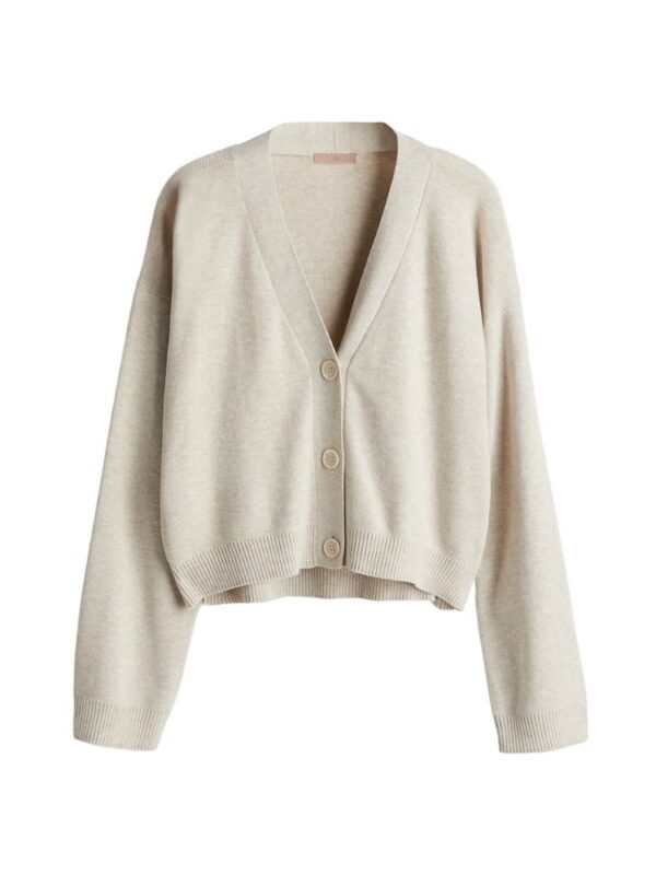 cream v neck cardigan