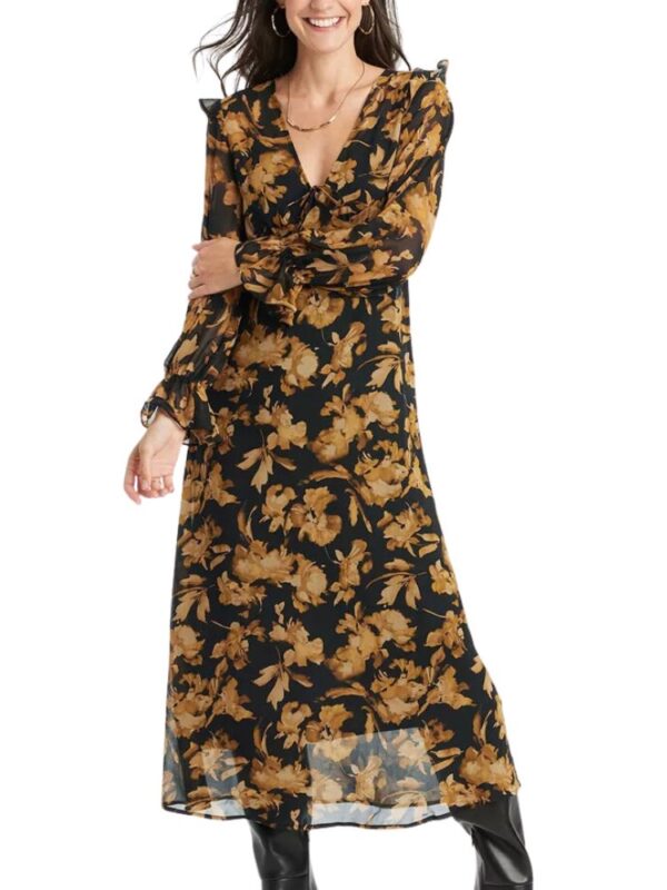 fall floral dress for thanksgiving