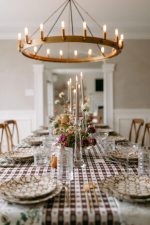 Tory Burch place settings for friendsgiving decorations