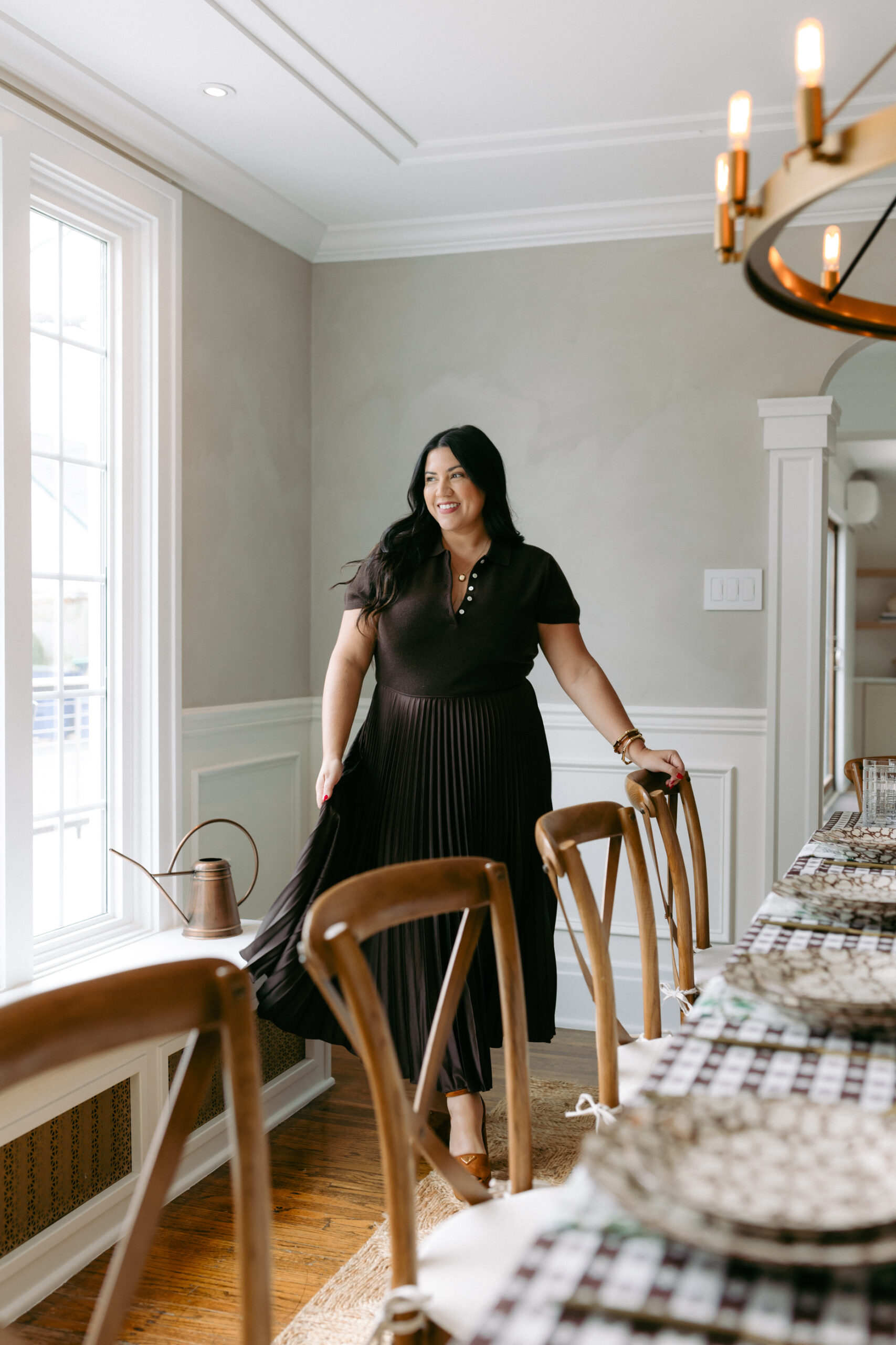 Karina's Thanksgiving outfits and friendsgiving 2024 table decor