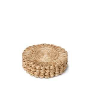 Annisa Straw Coasters in Natural, Set of 4