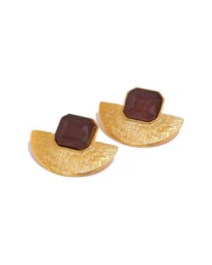 brown and gold studs