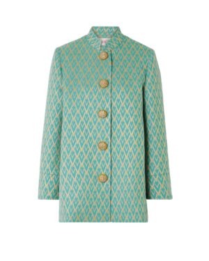 VALENTINO GARAVANI Crystal-embellished metallic wool-blend jacquard jacket