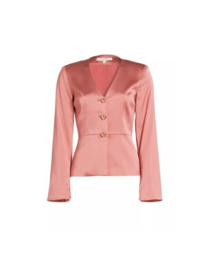 Favorite Daughter Pink Classy Button-Front Satin Top