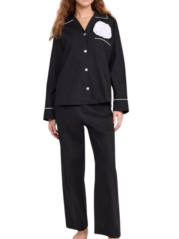black and white pajamas set