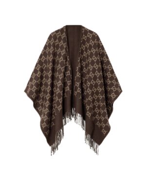 GUCCI Fringed wool-jacquard wrap