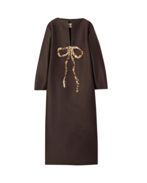 VALENTINO GARAVANI Sequin-embellished wool and silk-blend gown