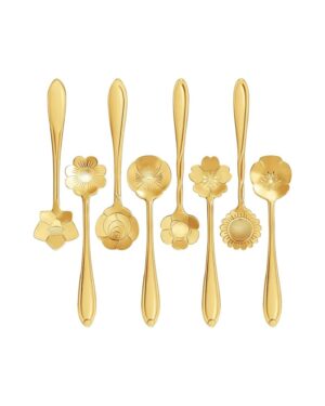 gold floral spoons