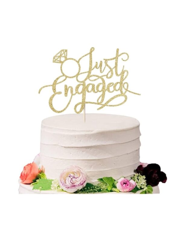 just engaged cake topper