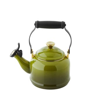olive green teapot