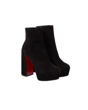 black platform booties