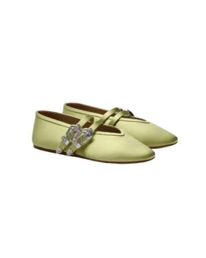 green ballet flats
