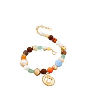 Mixed Beaded Spiral Pendant Necklace