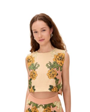 yellow floral tank top