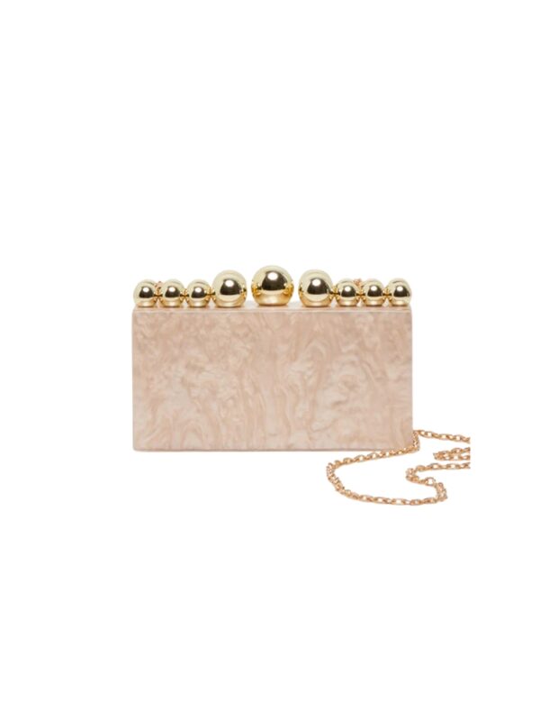 marble and gold box clutch