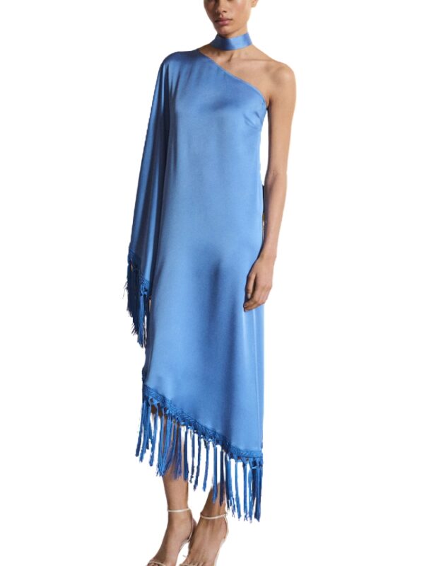 blue fringe dress