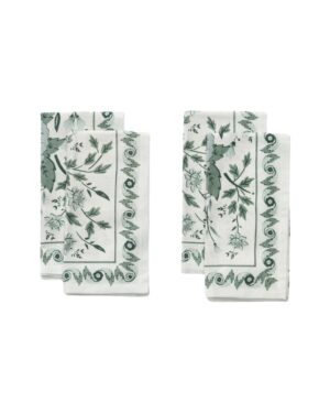 green and white napkins