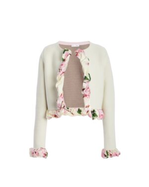 cardigan with floral cuffs