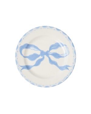 blue grandmillennial bow plate