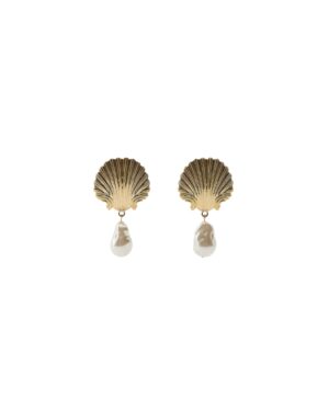 gold shell earrings