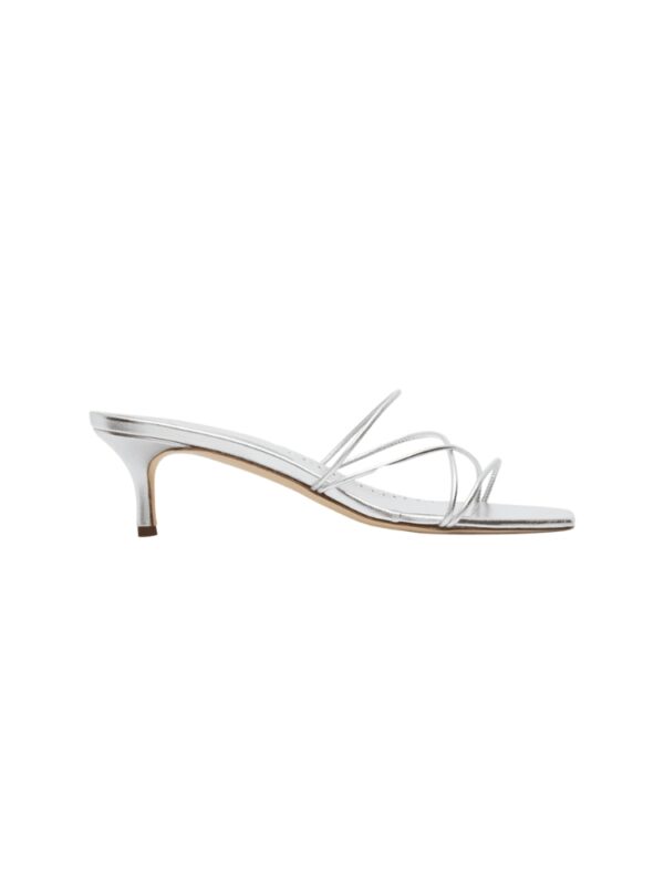 silver strappy kitten heels