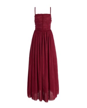burgundy ruched dress