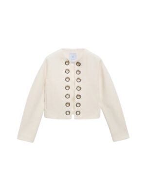 mango white jacket with gold