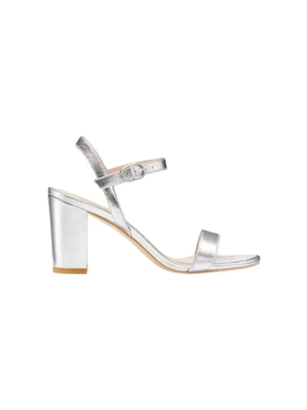 silver heels sandals